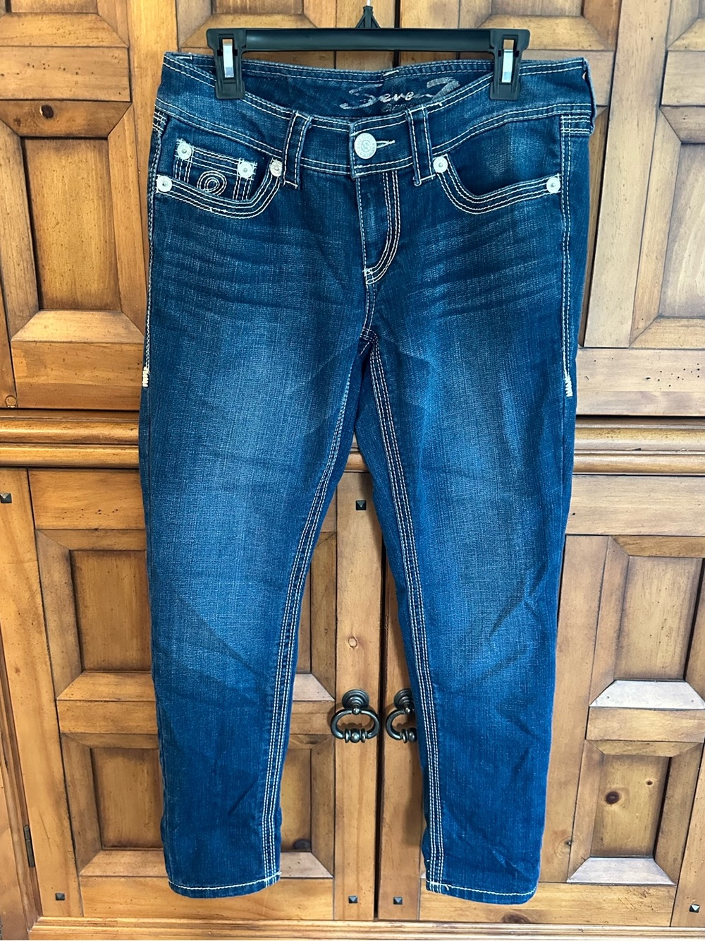 Seven7 Women's Dark Indigo Skinny Jeans
